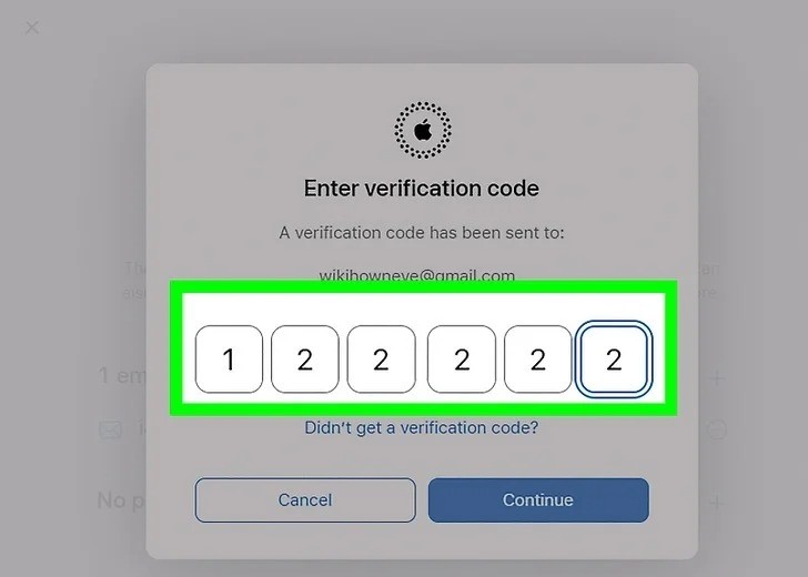 Bước 5: Nhập mã xác minh 